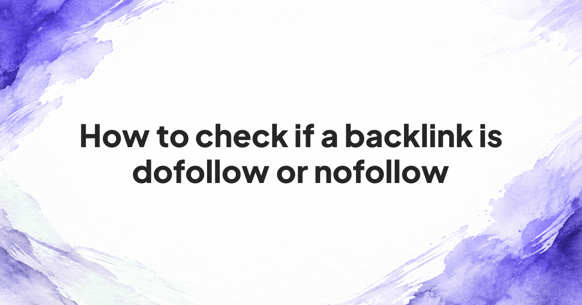 How to check whether a backlink is dofollow