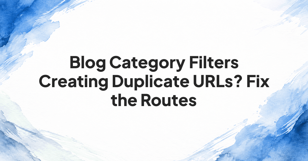 Blog archive category and sort URL patterns separated from article pages