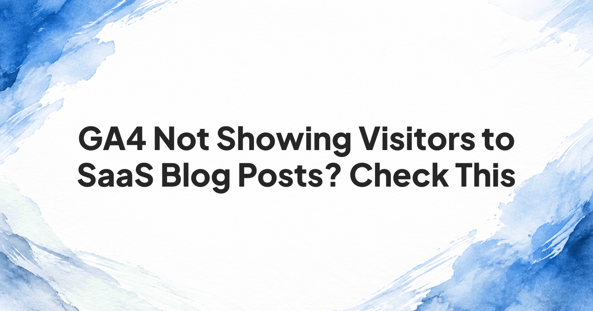 GA4 blog visitor troubleshooting cover with a blog page and analytics check