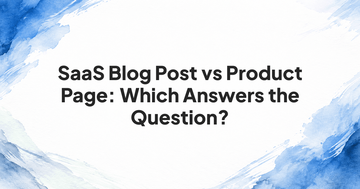 Blog post and product page shown as two paths from a customer question