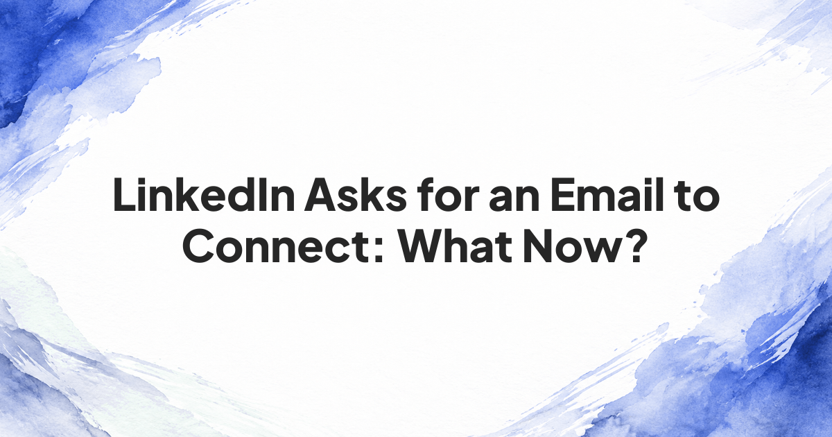 ZenMode guide to handling a LinkedIn email prompt before sending a connection request