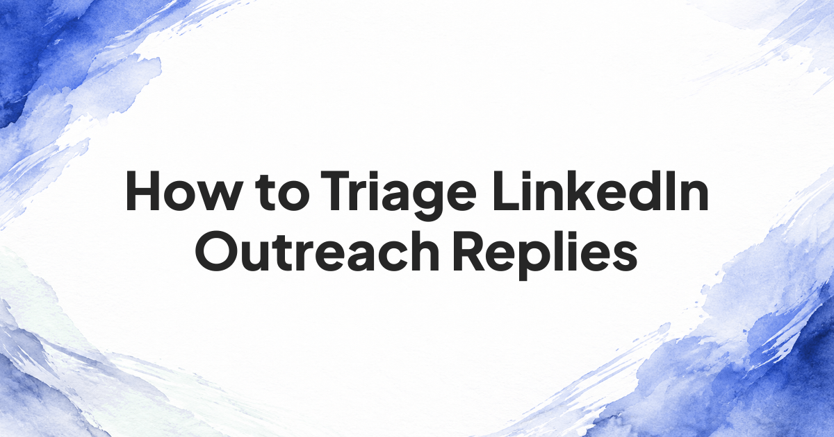 Branded cover for a guide to sorting LinkedIn outreach replies by intent and human owner
