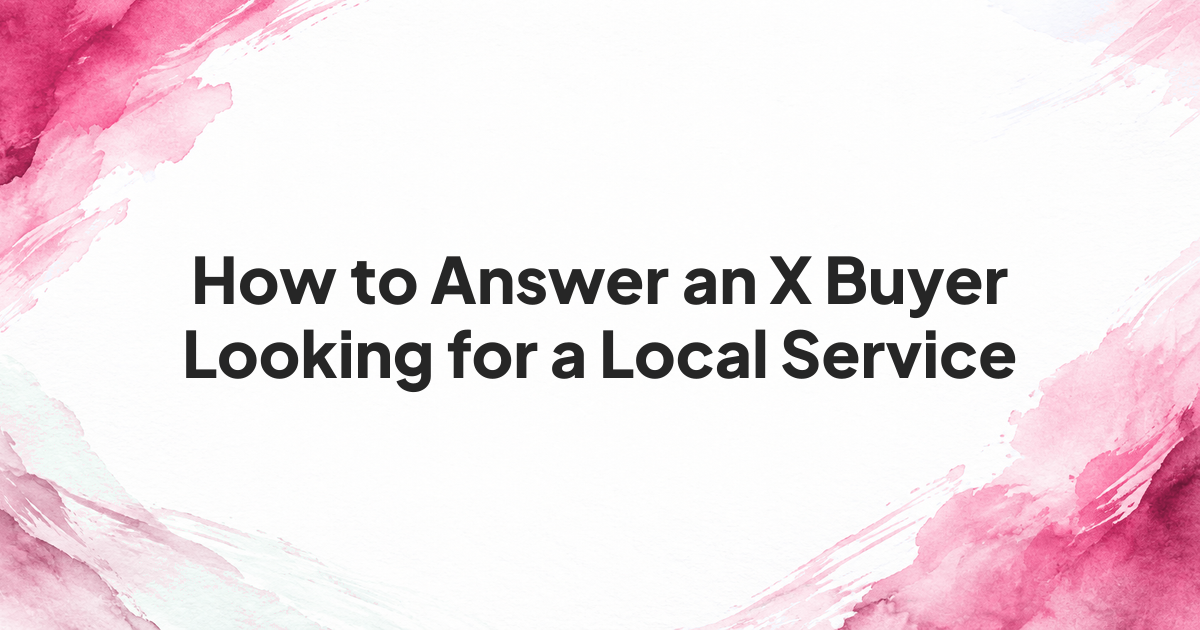 Branded cover about checking local service coverage before answering an X buyer