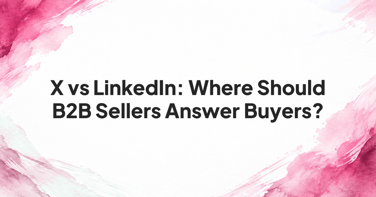 X vs LinkedIn headline cover for comparing public B2B buyer requests